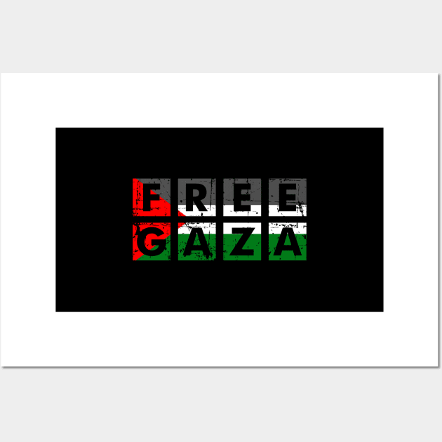 Free Gaza Free Palestine - Take Out Palestinian Flag Wall Art by mangobanana